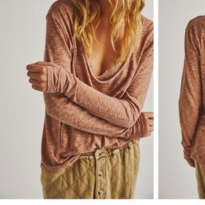 FREE PEOPLE It’s a Secret Long Sleeve Tee M Medium NWT